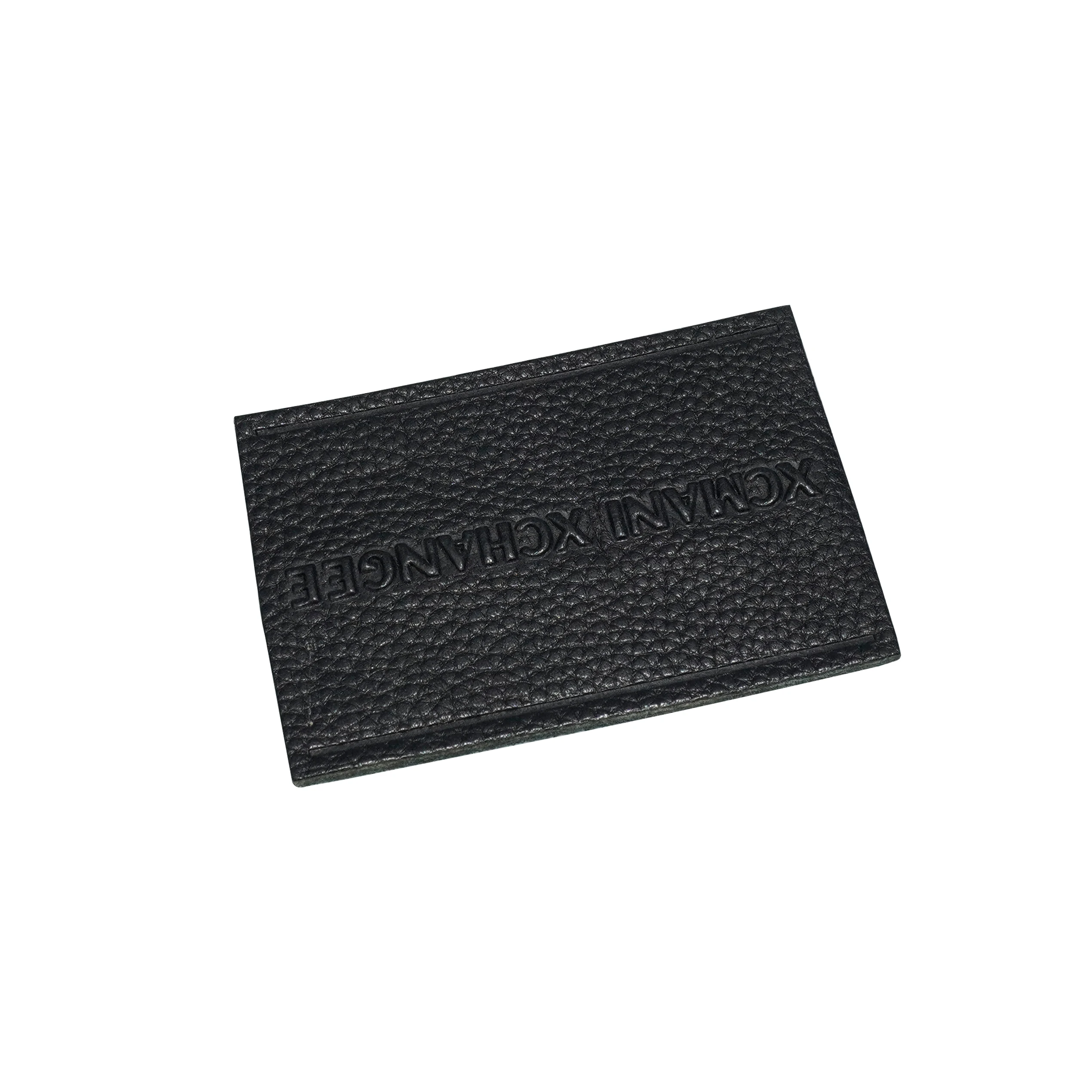 Fashion Black Luxury embossed printed leather label patch Customized leather labels for clothes
