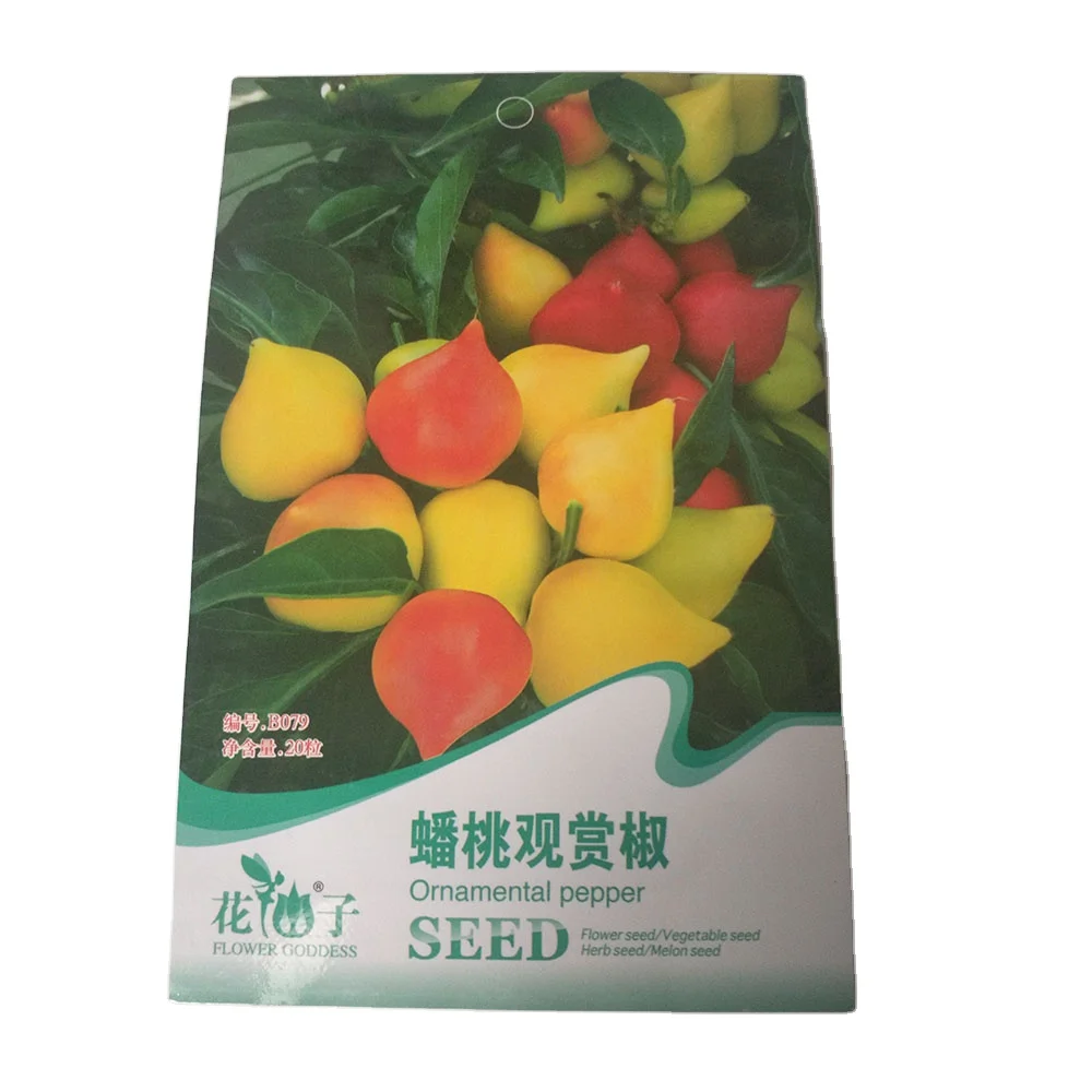 2021 поставка готовых к отправке семян персикового декоративного перца с небольшими пакетами для семян овощей $0,59/пакеты