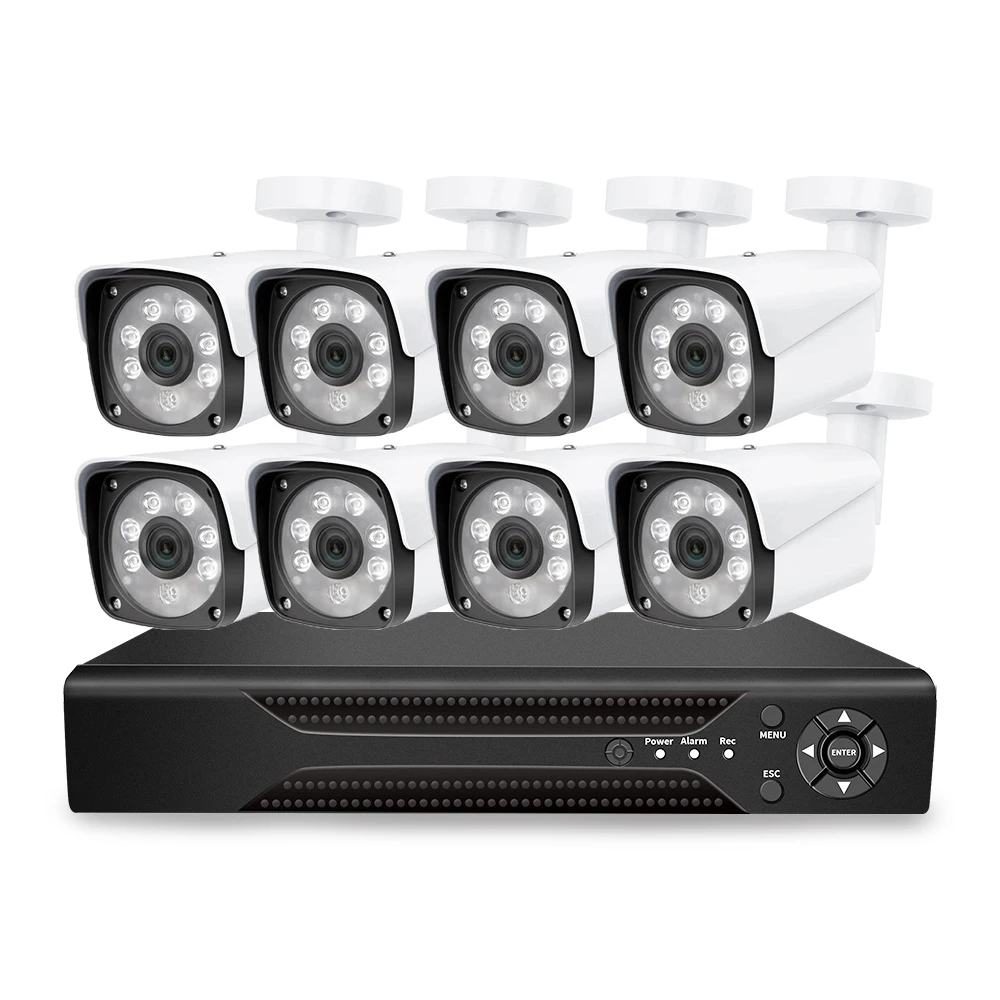 WESECUU 1080P CCTV Surveillance Camera System Night Vision HD Waterproof TVI Bullet Security Cameras 4-in-1 8CH DVR System