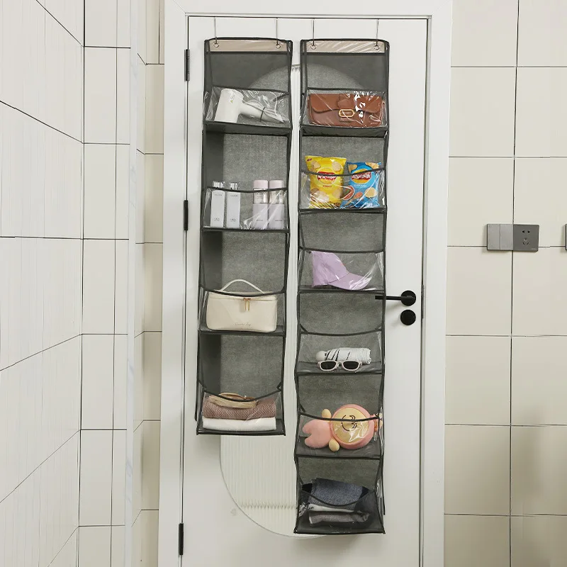 Manufacturer Wholesale 4 And 6 Grids Layered Closet Hanging Organizer Storage Shelves Transparent Hanging Storage Bag