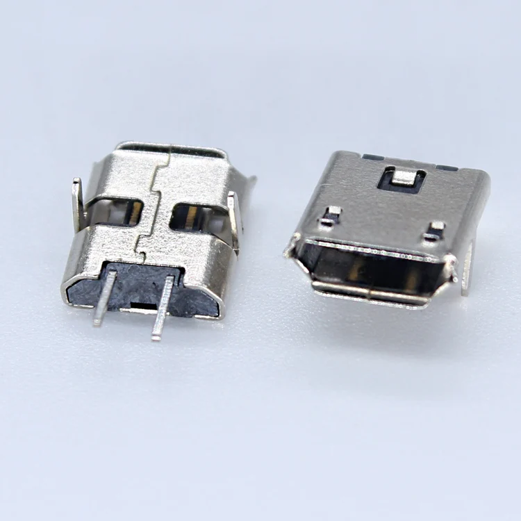 XYFW 2pin SD Micro Male Plug Pcbmount Panel Mount Vertical Right Angle PCB Board Type B 2P 2 Pin Micro Usb Female Smd Connector