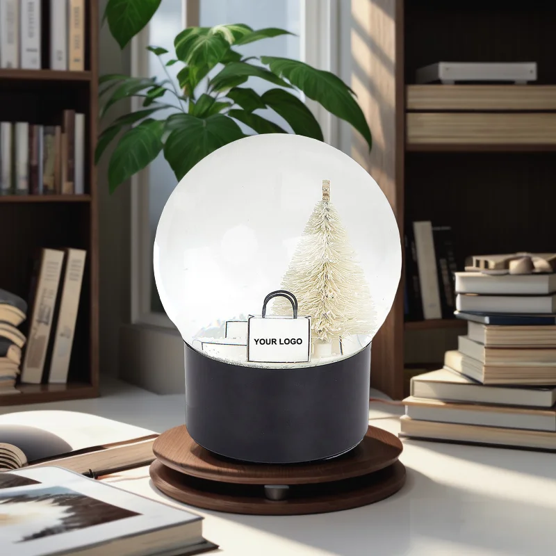 High End 100mm Resin Snow Globe Custom Premium Creative Glass Water Model for Promotion Souvenirs and Gifts