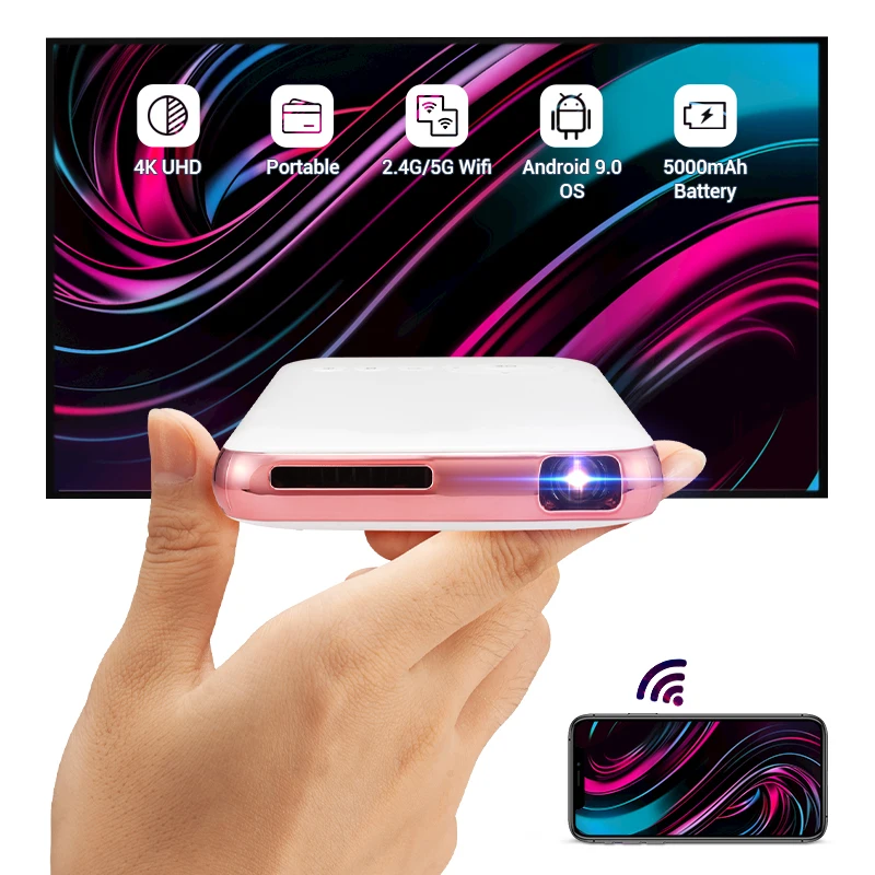 HOTACK мультимедийный умный видеокинотеатр android домашний кинотеатр Портативный pico карманный проектор bluetooth мини-проектор