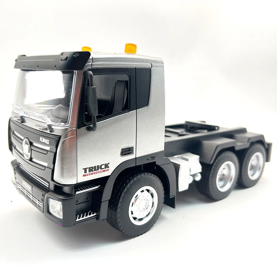 HUINA 1318 platform trailer 1:24  Flatbed Tow Truck RC Engineering Car  12 Wheeler  Sound Alloy Metal RC Trailer Truck