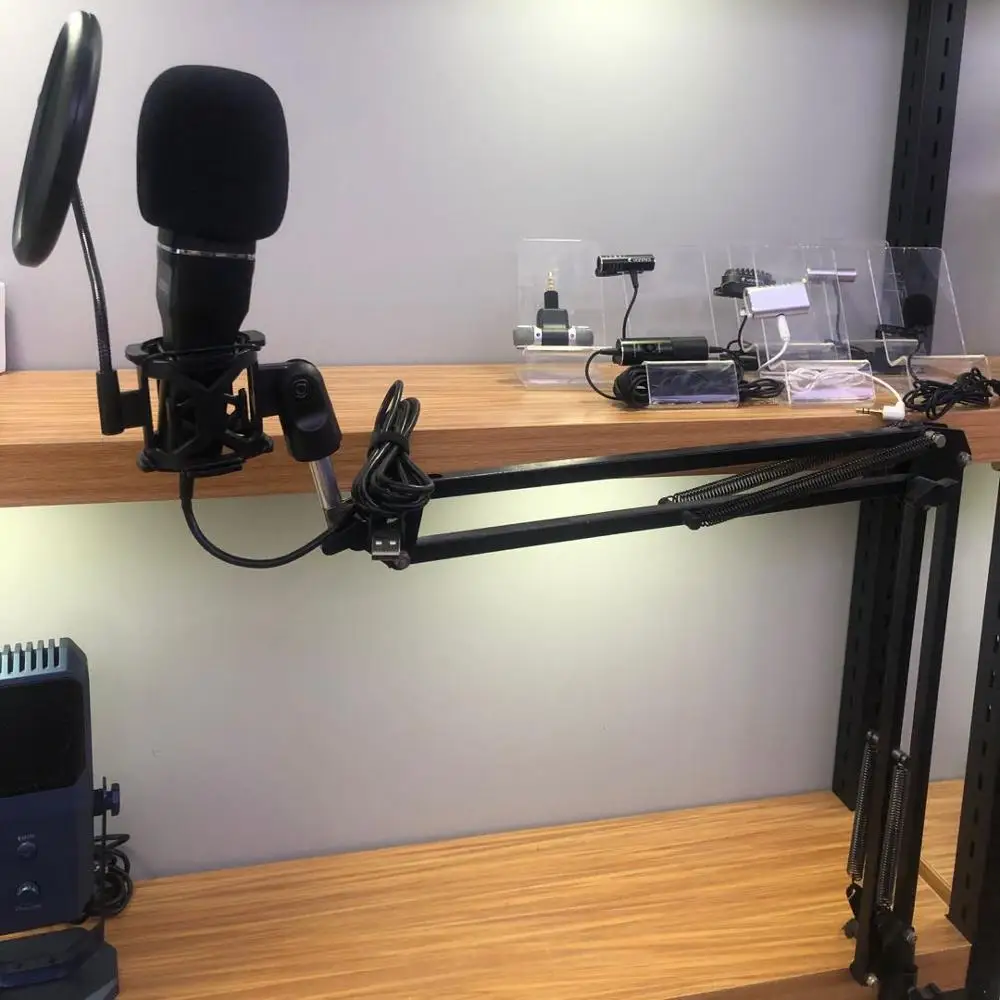 
elegant design stand for desk microphone full metal arm stand for microphone 