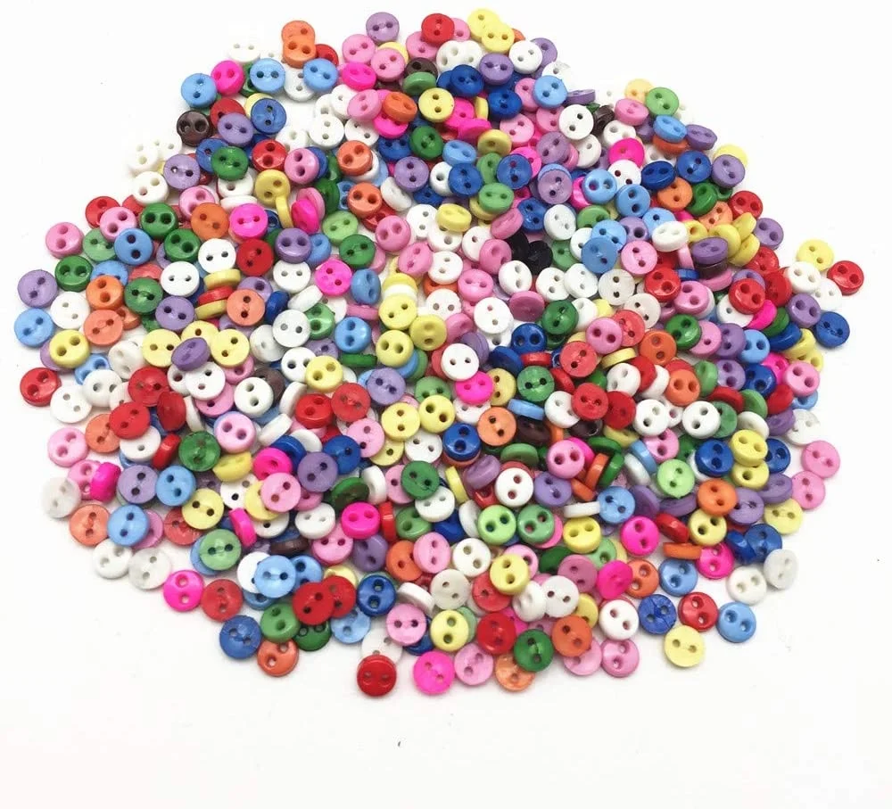 250 шт./пакет 4 мм мини пластиковые круглые 2 отверстия кнопки для кукольная одежда швейная фурнитура поделки своими