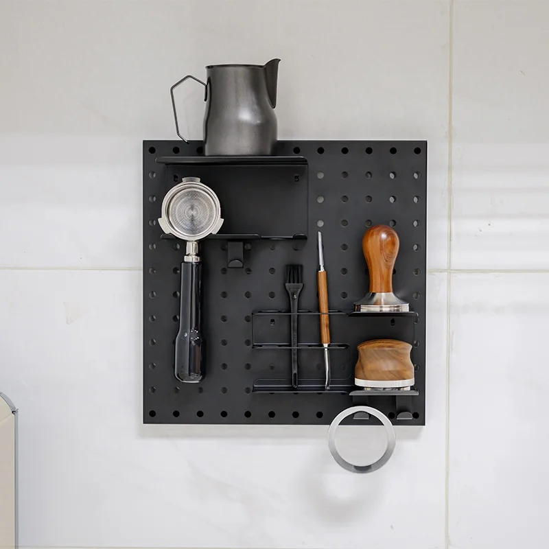 Coffee Machine Accessories Coffee Portafilter Holder Metal Coffee Tools Storage Wall Organizer Pegboard