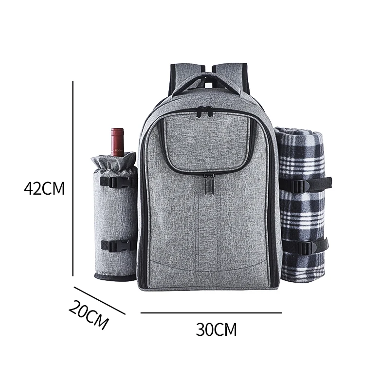 Picnic Backpack for 4 person Picnic Basket Stylish All-in-One Portable Picnic Bag Cooler Bag for Camping