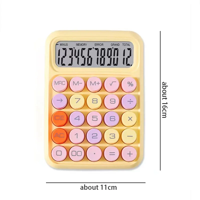 Colorful 12 Bit Cute desktop calculator Silent Mechanical Keyboard Learn Office Science Calculator