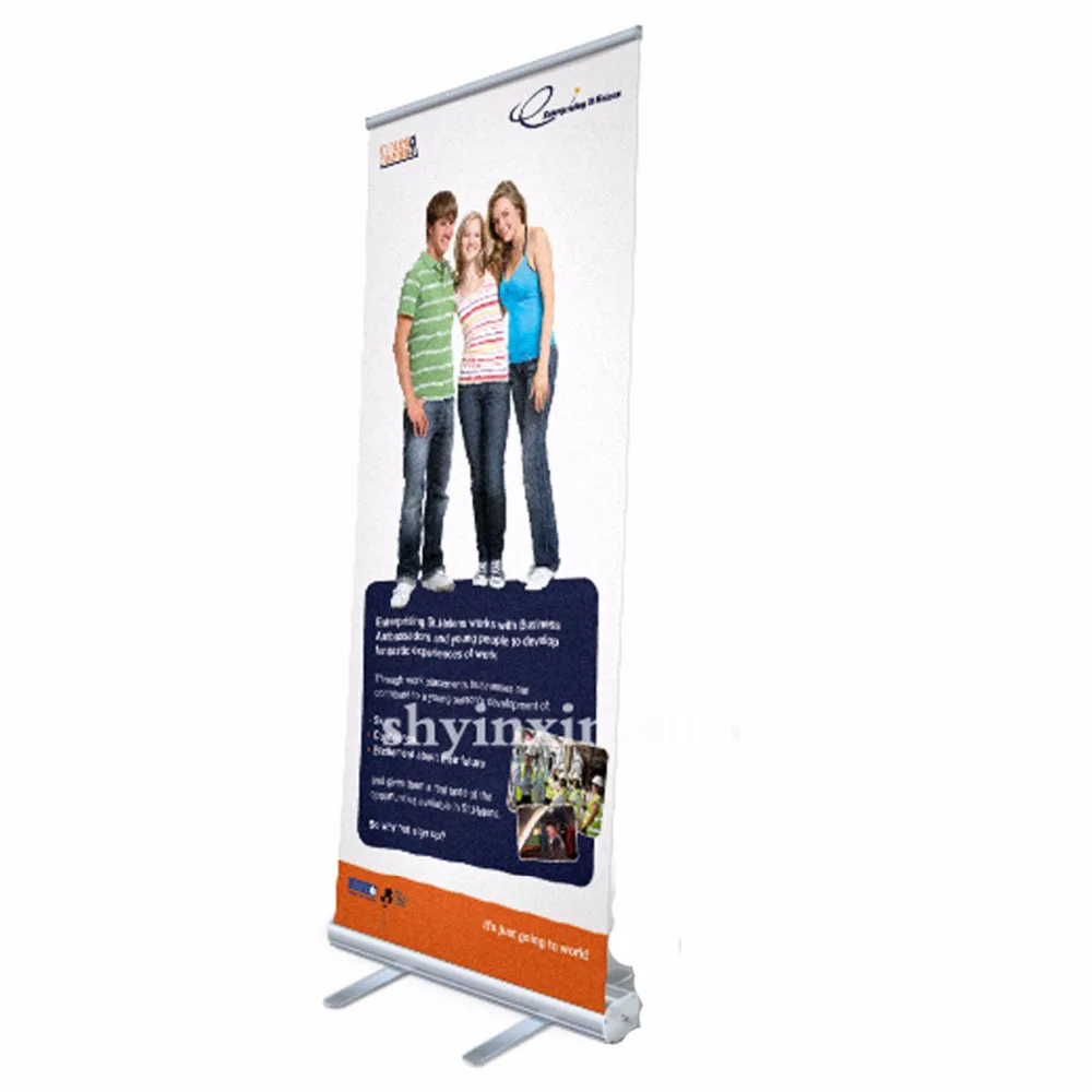 Durable steel roll up banner 120x200cm heavy weight pop retractable banner