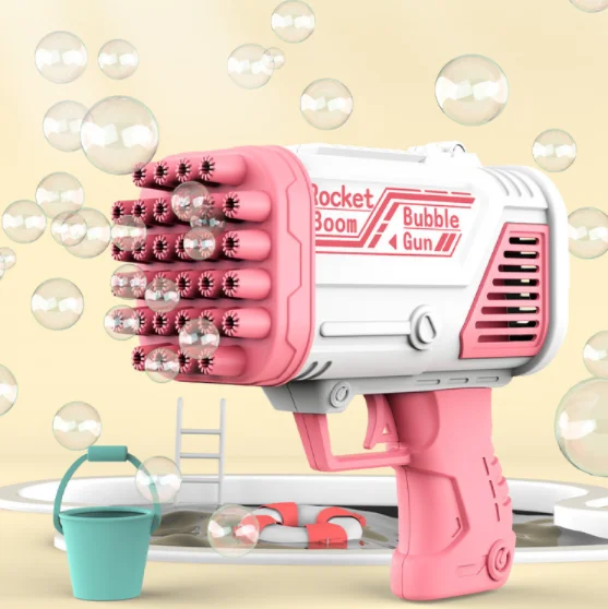 New 2022 bubble gun 32 holes rocket bubble machine toys for kids children outdoor summer season activity