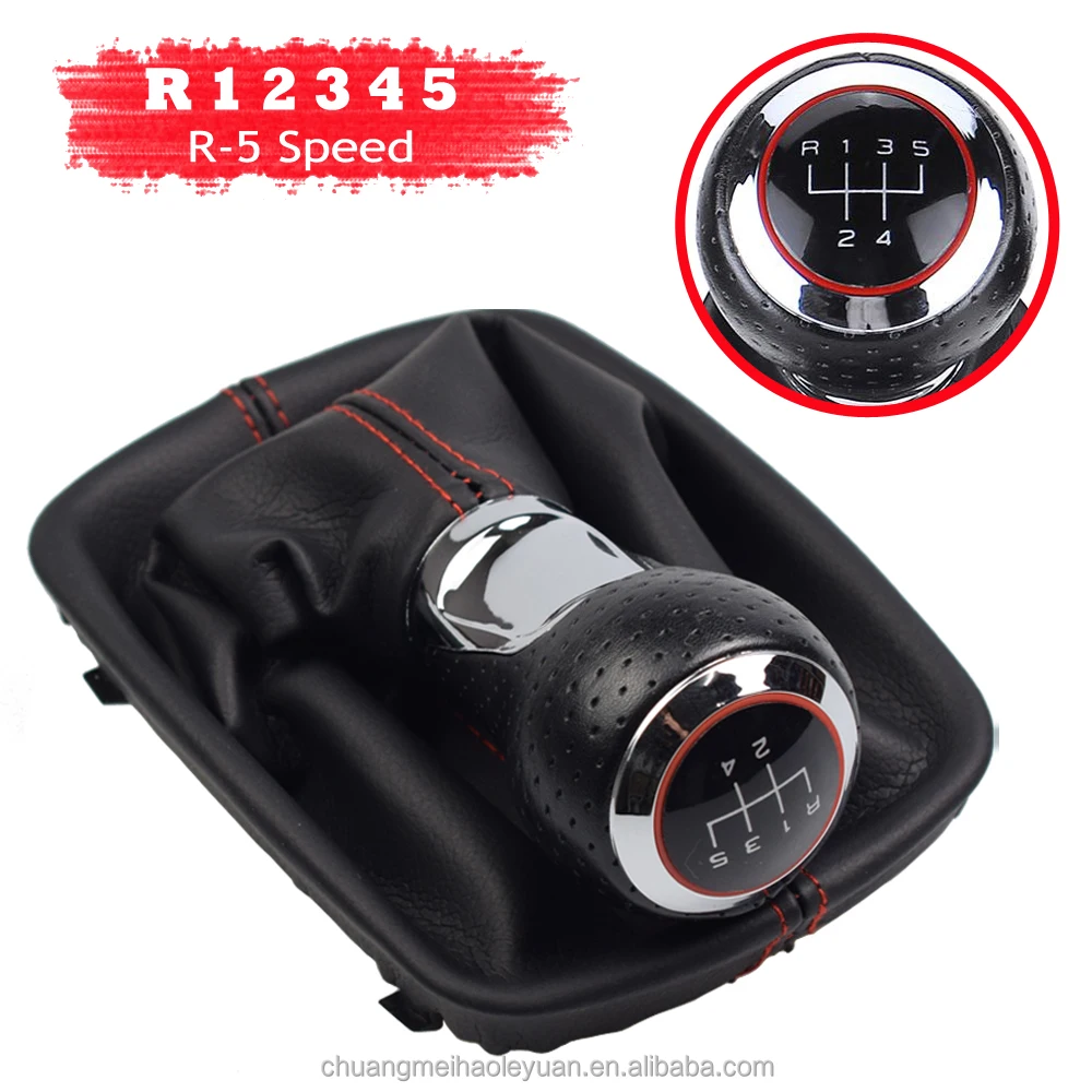 5 6 Speed Shifter Konb Car Gear Shift Knob With Boot Cover For Audi A4 B6 8E 2000-2004 A6 C5 4B 1997-2005 2001 2002 2003
