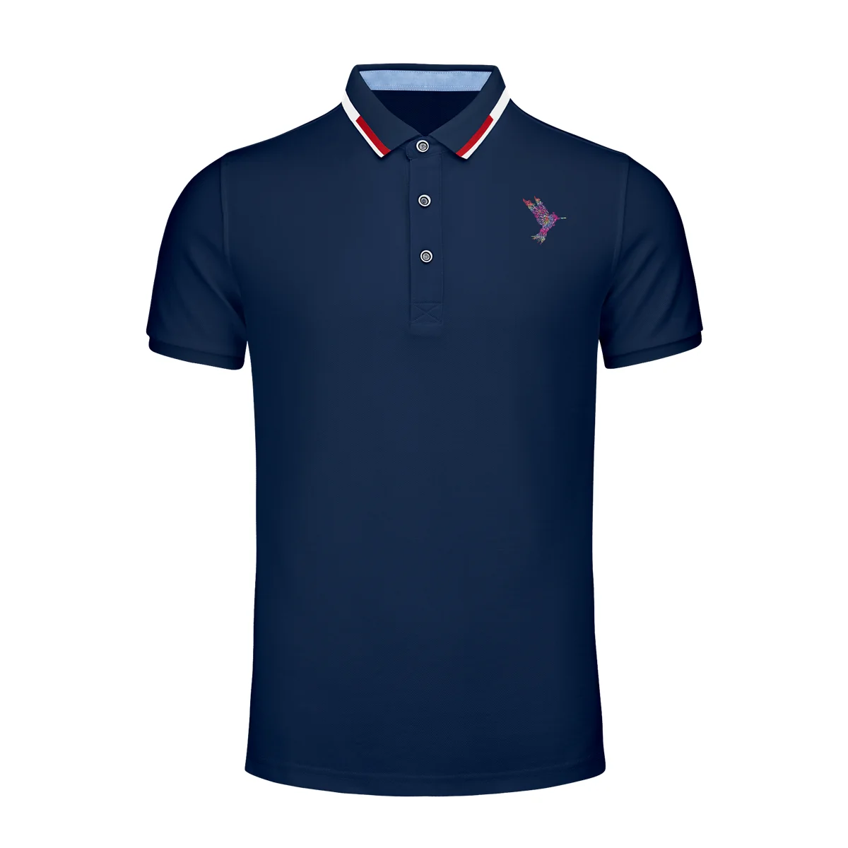 
pocket golf polo shir bird pattern collar shirt polo embroidery fitness cotton men polo shirt 