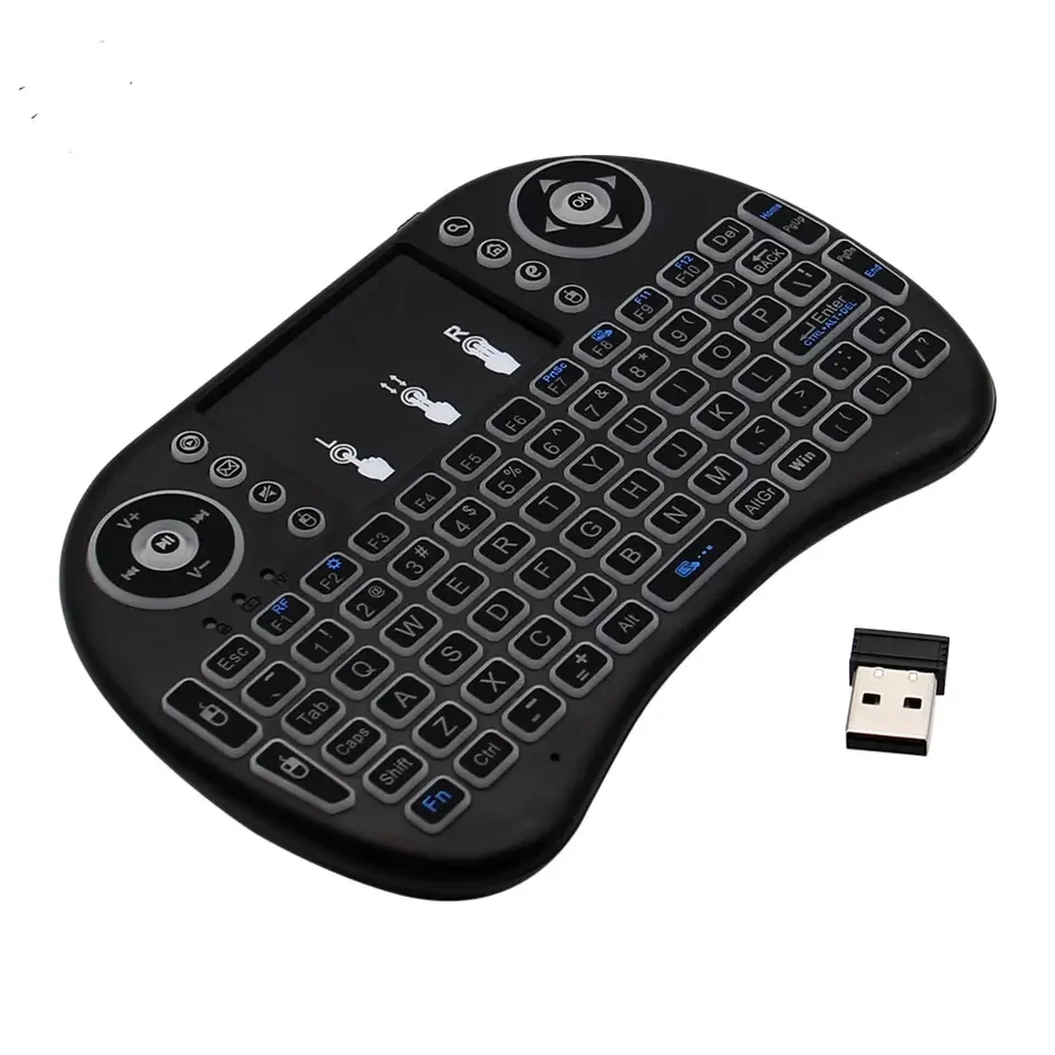 2020 Hot selling Backlight 2.4GHz i8 mini Wireless Keyboard Touch Pad i8 air fly mouse Backlit Keyboard for android tv box