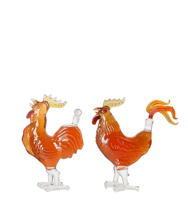1000ml Rooster Shaped Glass Bottle Rooster Shaped Glass Decanter
