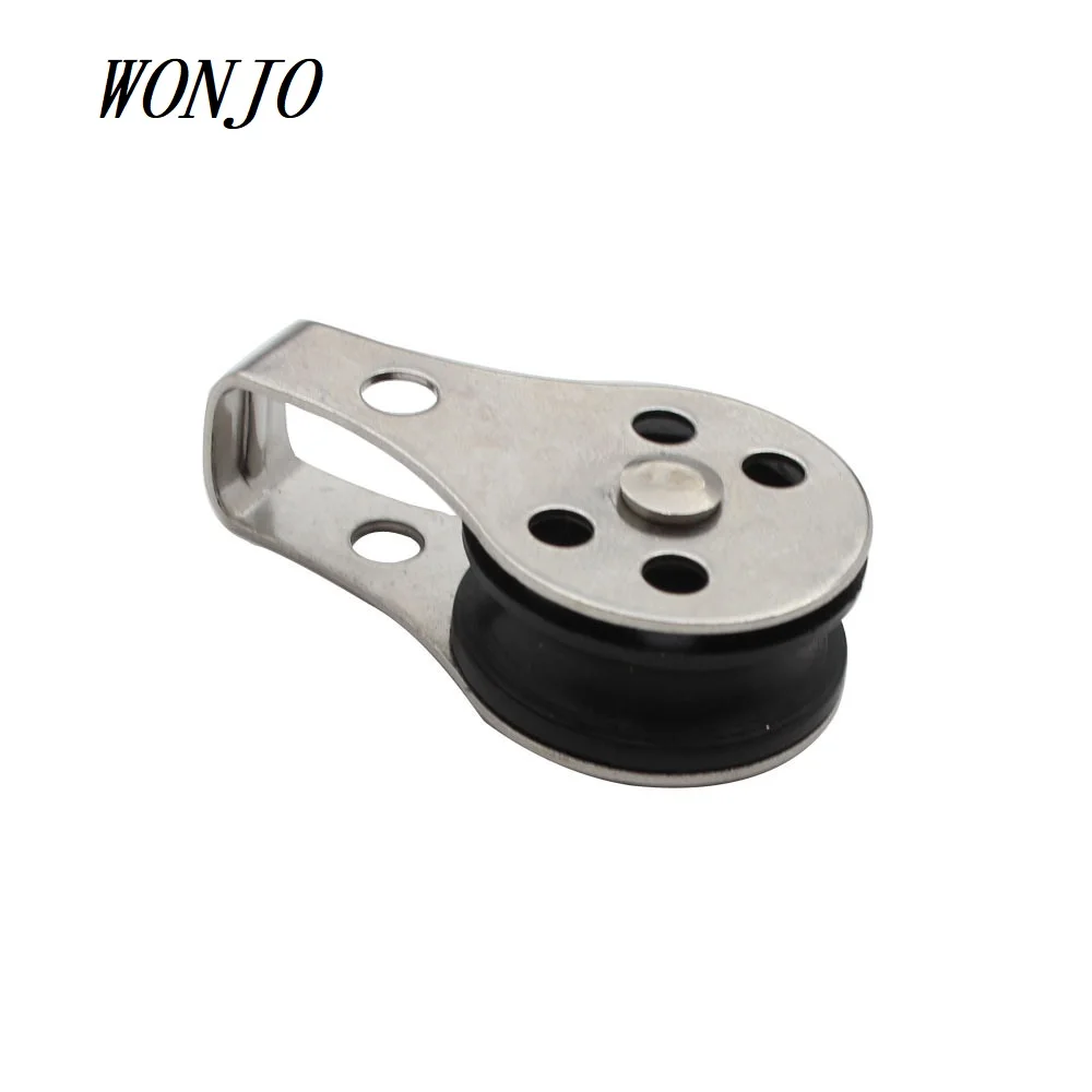 Marine Boat Accessories Stainless Steel 316 Fixed Single Nylon Sheave Wire Rope Pulley plastic roller nylon pulley wheel roller