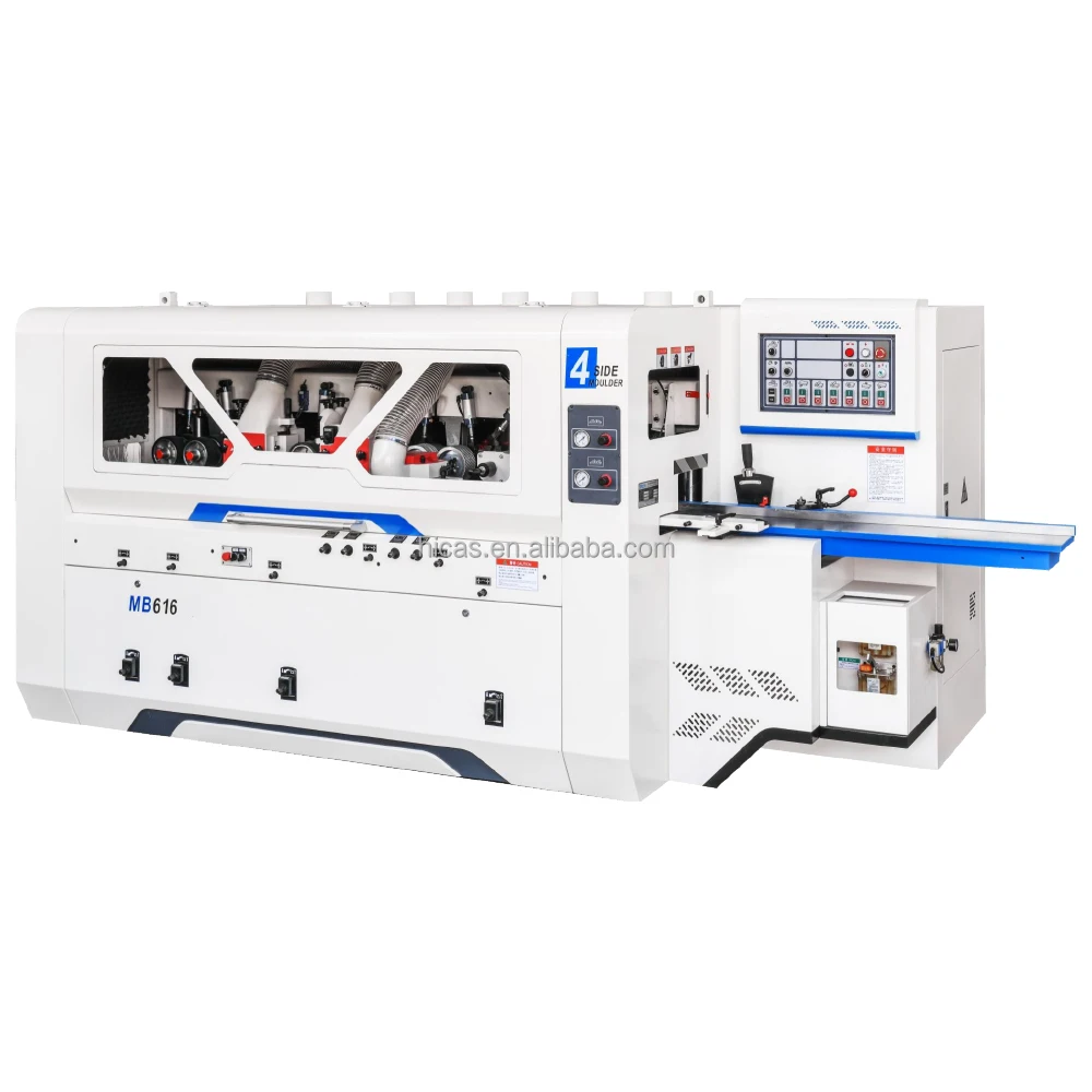 MB616 Woodworking Moulding Machine 4 Side Thicknesser Planer 4 Heads Four Side Planer Moulder for Solid Wood Processing