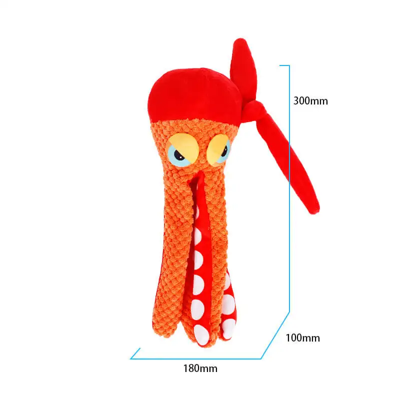 BOTO hot sale manufacturer kawaii octopus squid durable squeaky chew chewer pet toys for teeth pet dental care pet toy