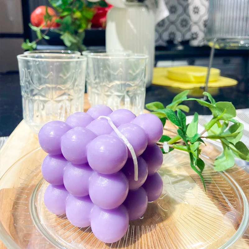 wedding decor luxury colored handmade bubble custom soy wax candle cube