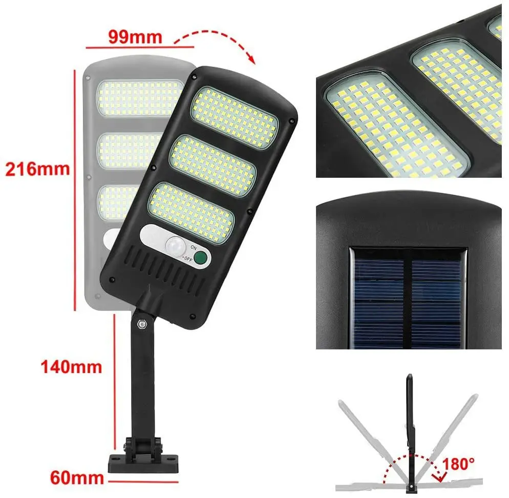 Outdoor Wireless Security Wall Lamp Motion Sensor 213 Led Solar Street Lights With 3 Lighting Modes For Garden Fence Path
