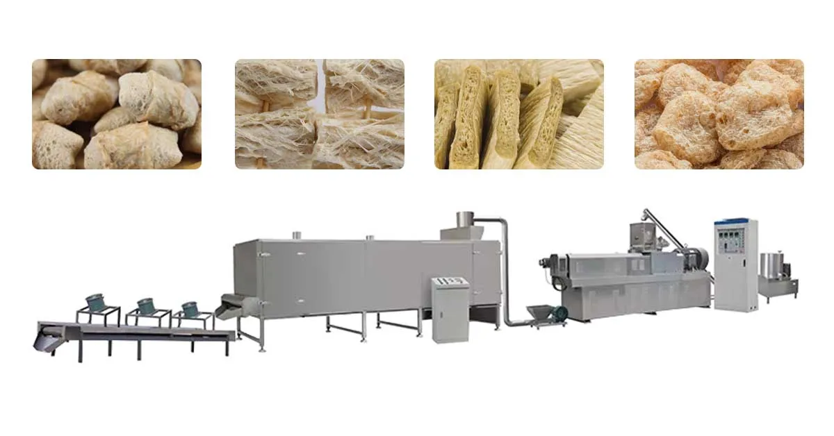 Easy Operation soya meat chunk tvp textured soy protein  nugget isolate  making machinery production line
