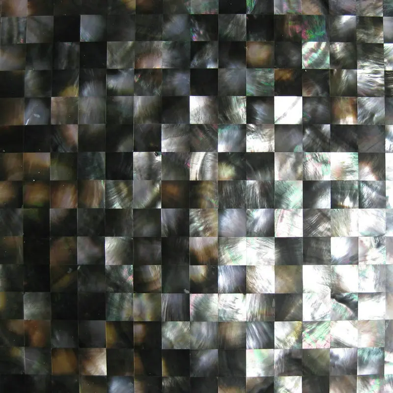 Wholesale Shell Mosaic Seamless Black Mother of Pearl Tiles Handmade Art Home Wall Decorations