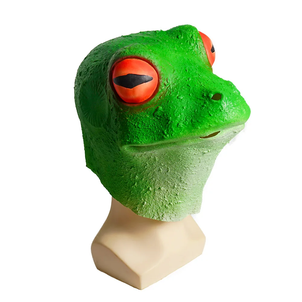 Party Frog Mask Latex Halloween Animal Full Head Latex Adult Kids Mask