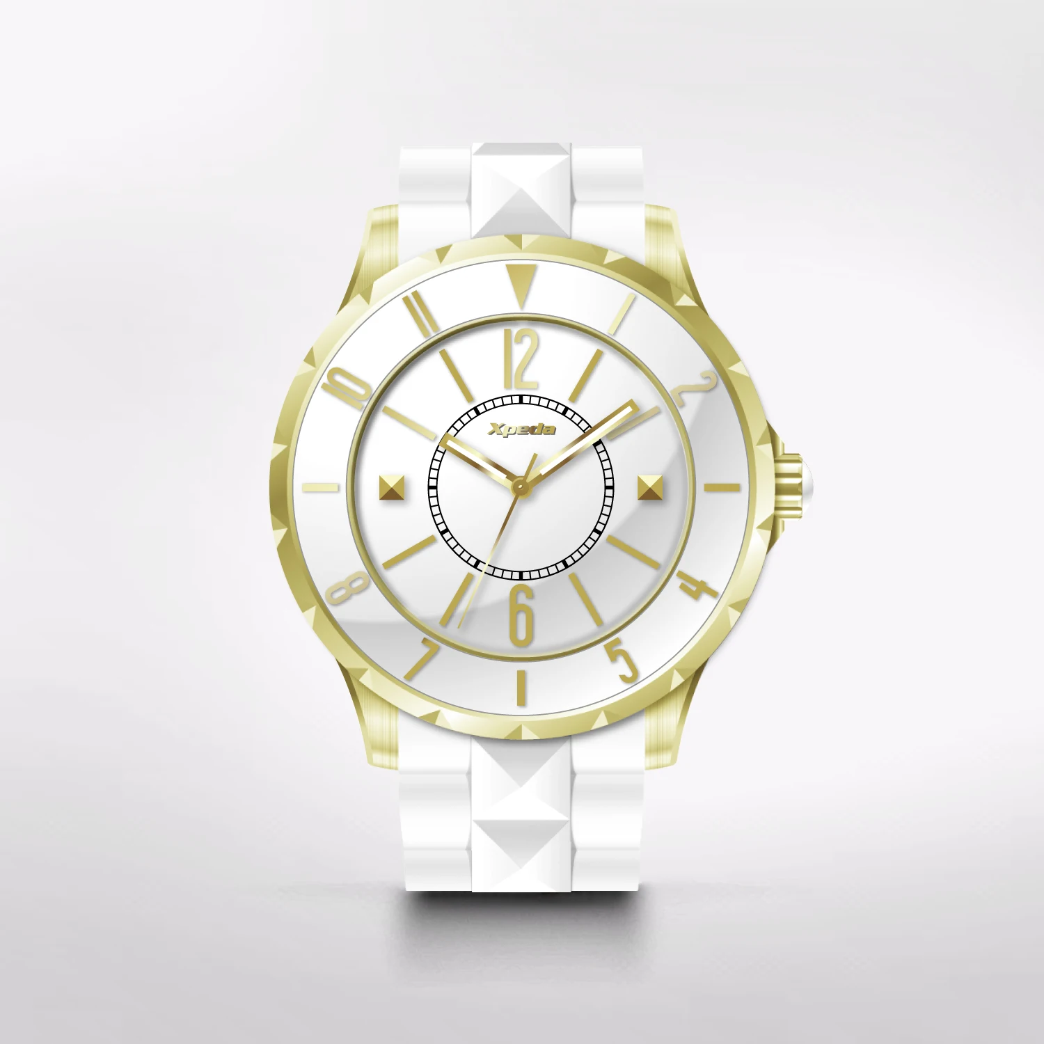 TIME BOX TC517B oem custom logo PVD glod plating 316L stainless steel with ceramic band enamel dial ronda quartz watch