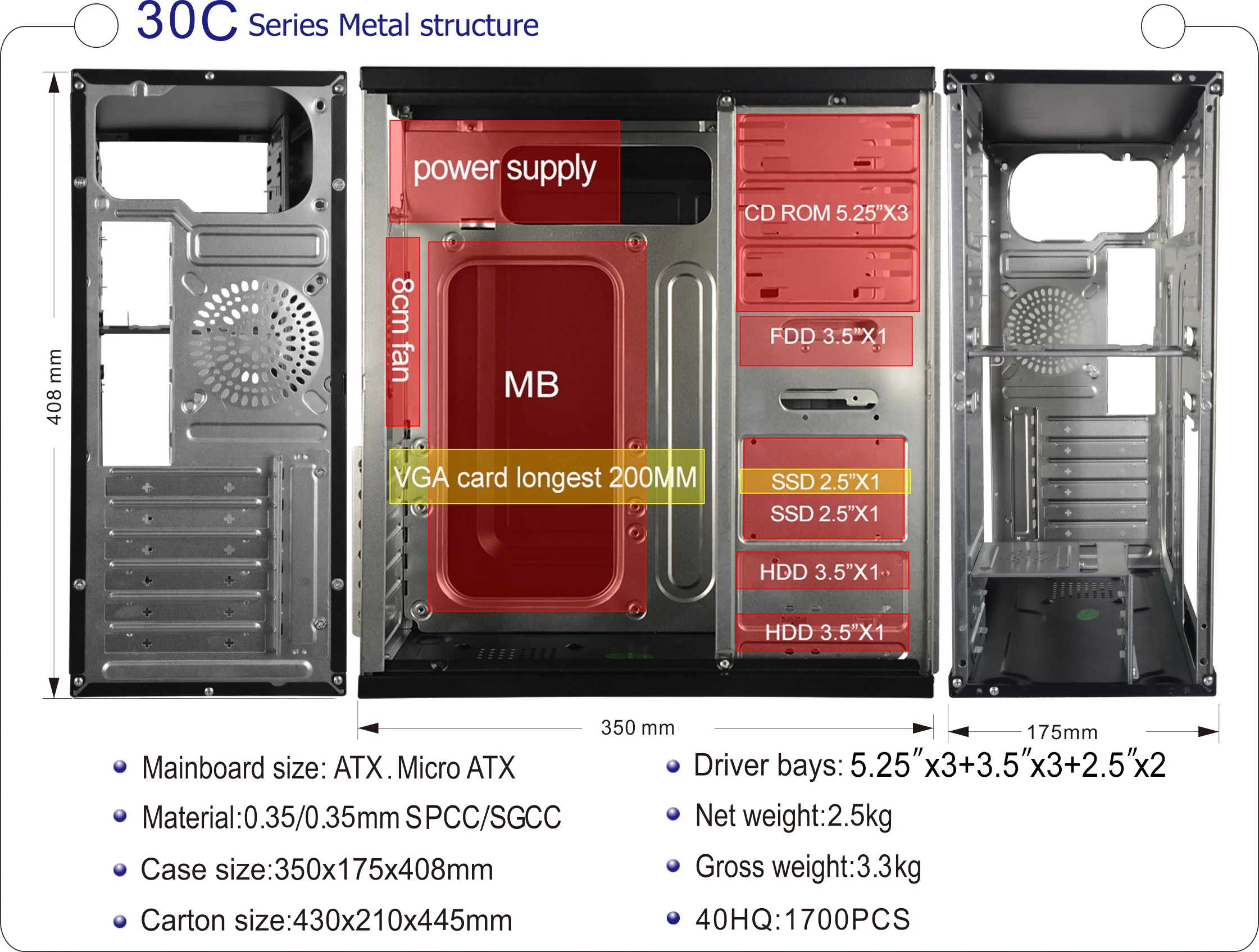 hot office gift set gaming gamer desktop case cabinet combo case OEM custom brand ATX office table desktop all in one pc case