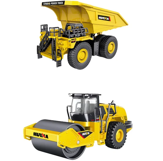 KYK Hot Product Huina Die-cast Toys Vehicle Alloy Excavator Engineering Vehicle Simulation Static Model Loader Truck