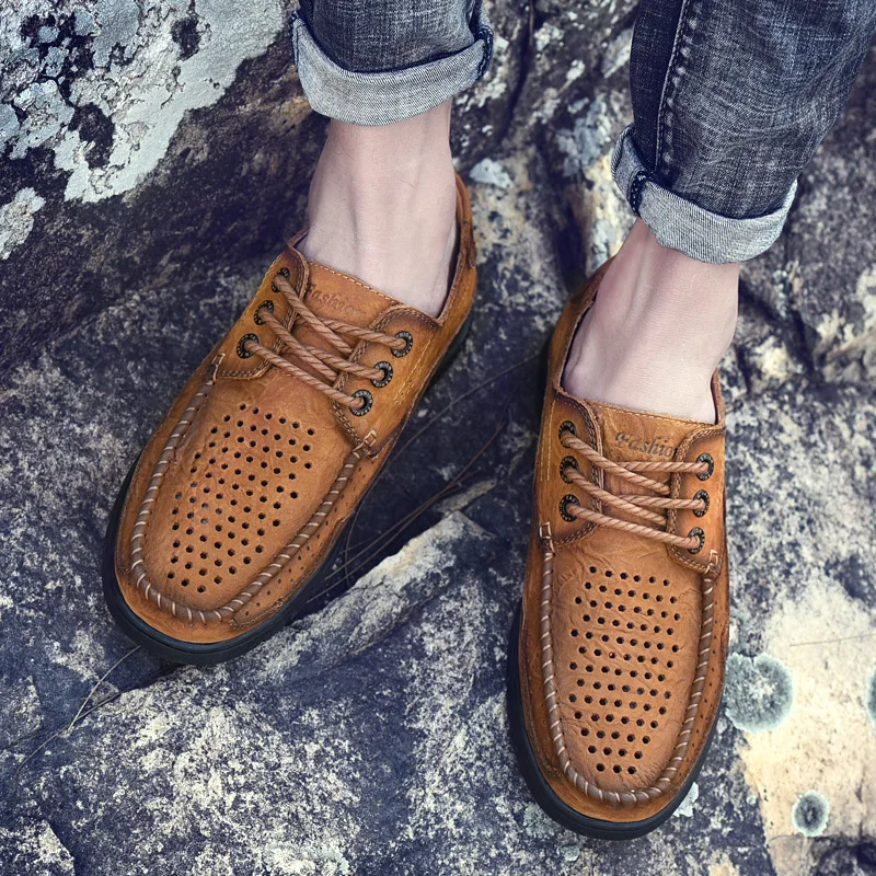 Заводская оптовая продажа, коричневая удобная мужская повседневная обувь из искусственной кожи на заказ