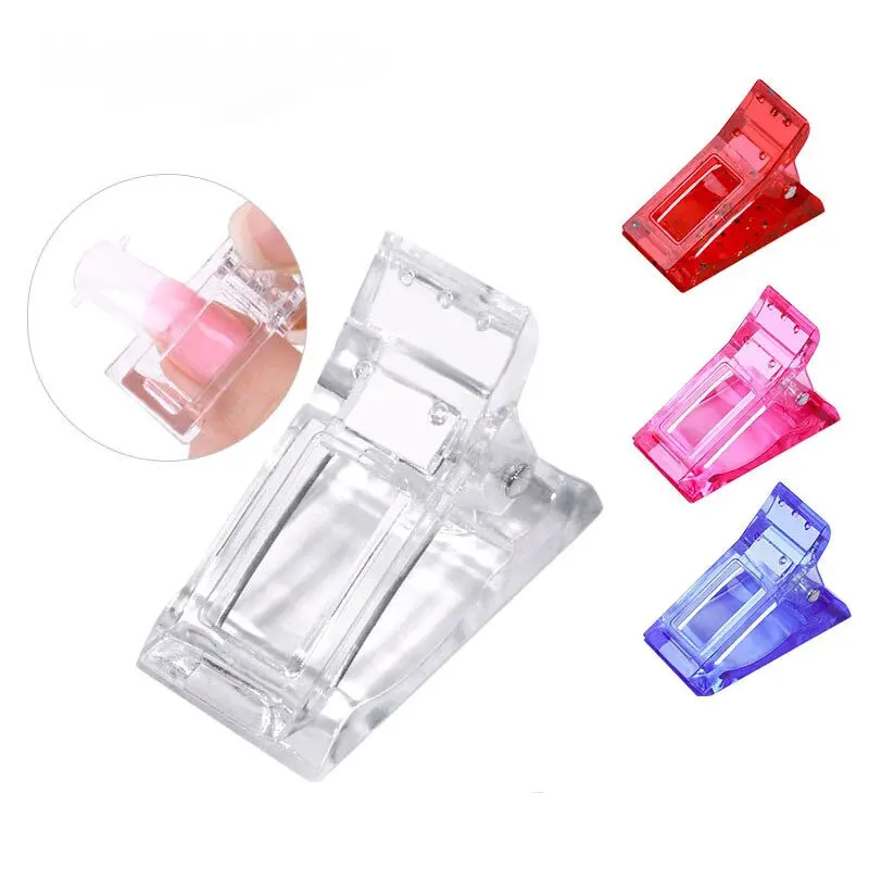 Hot Selling Nail Extension Plastic Clip Quick Building Polygel Nail Tips Clip For Finger Nail Extension