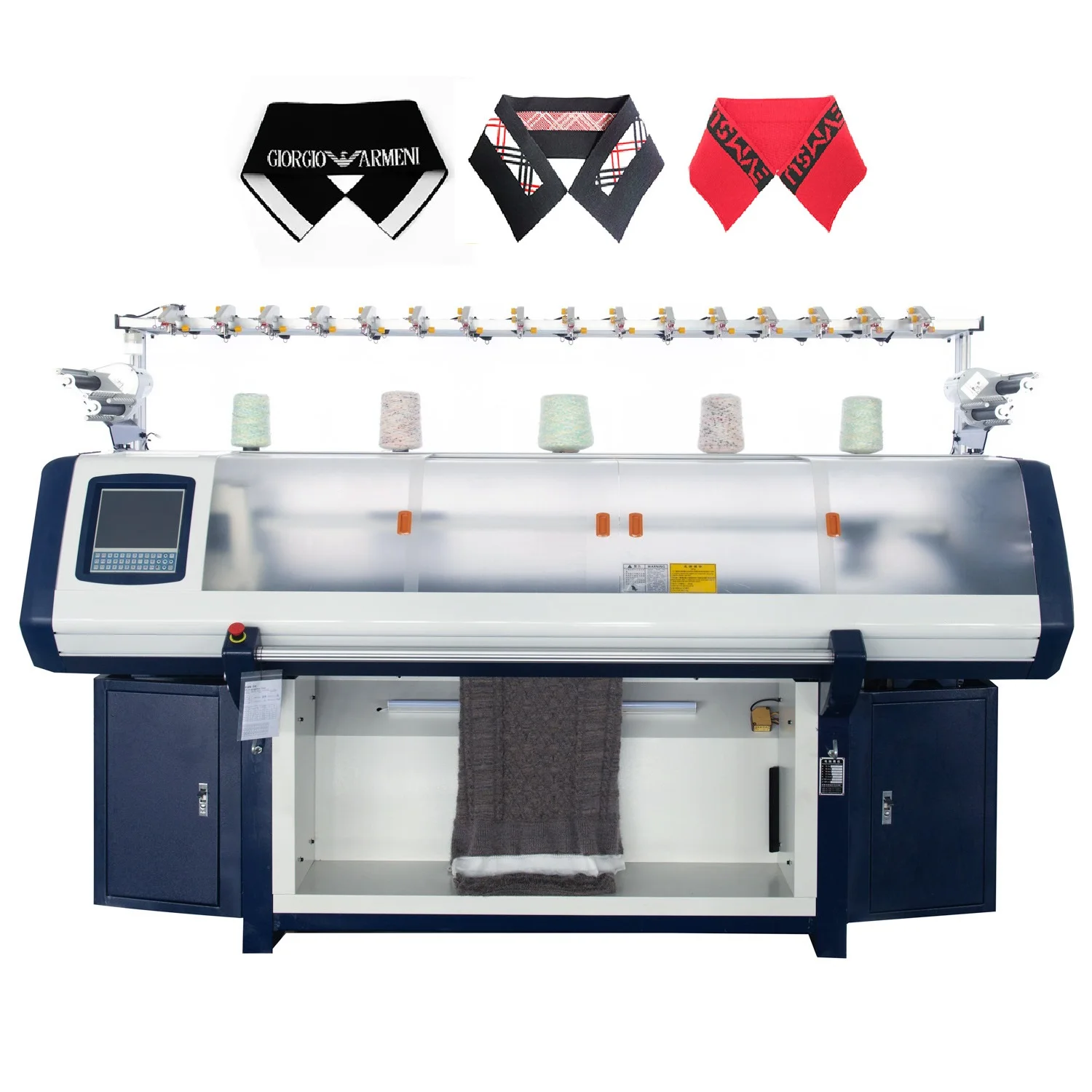 QS-140 Rib Cuff school uniform sweater Fully jacquard computerized flat knitting machine for collar
