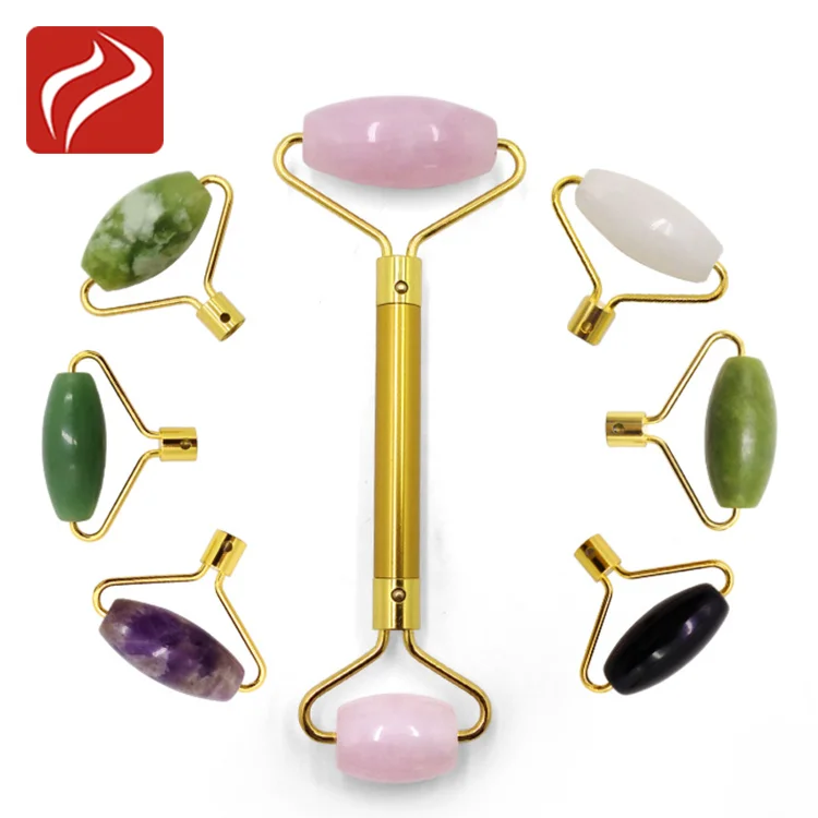 Hot Sell Beauty Anti Aging Massager Rose Quartz Pink Jade Roller for Face