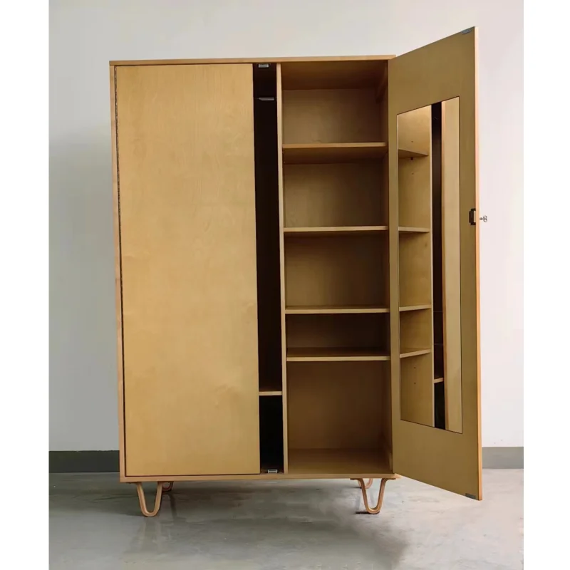 Modern Wooden Wardrobes in Wood Bedroom Wardrobe 2 doors and drawers mirror Wardrobes Closet Armoire Bedroom Furniture