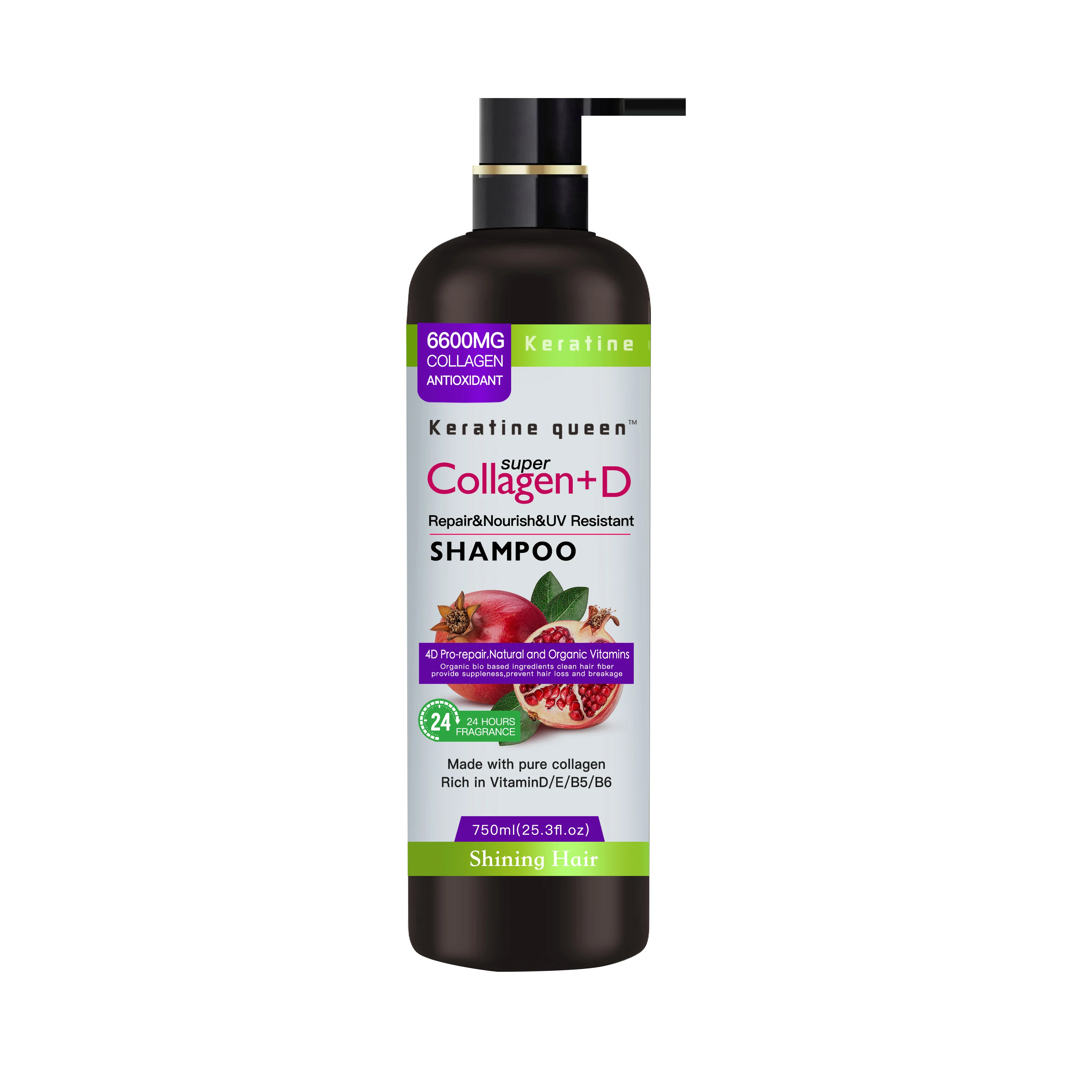 Factory direct sale is worth buying durable protein-free sulfate transparent long hair styling red pomegranate shampoo
