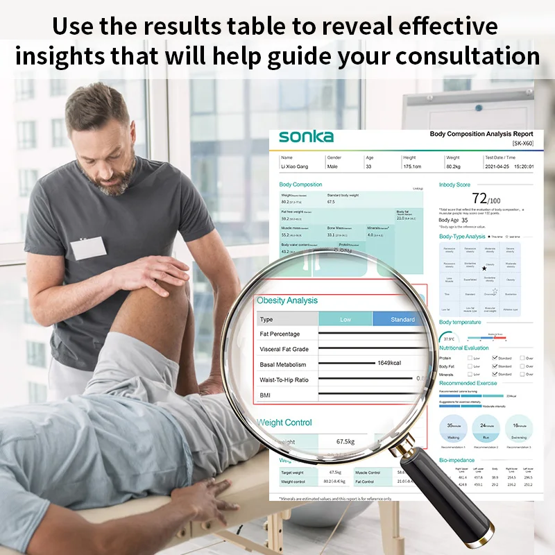 Sonka all in one full body health checkup kiosk combine blood pressure monitor body composition analyzer medical equipment