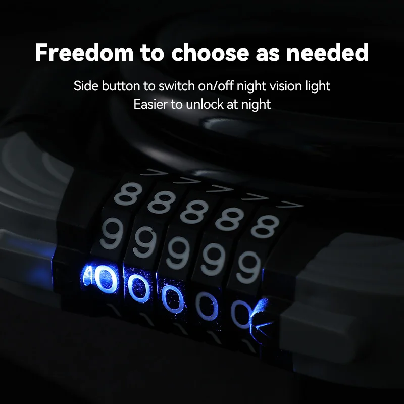 5 Digit Password Combination Bicycle Lock Coded Bike Cable Lock with Mounting Bracket