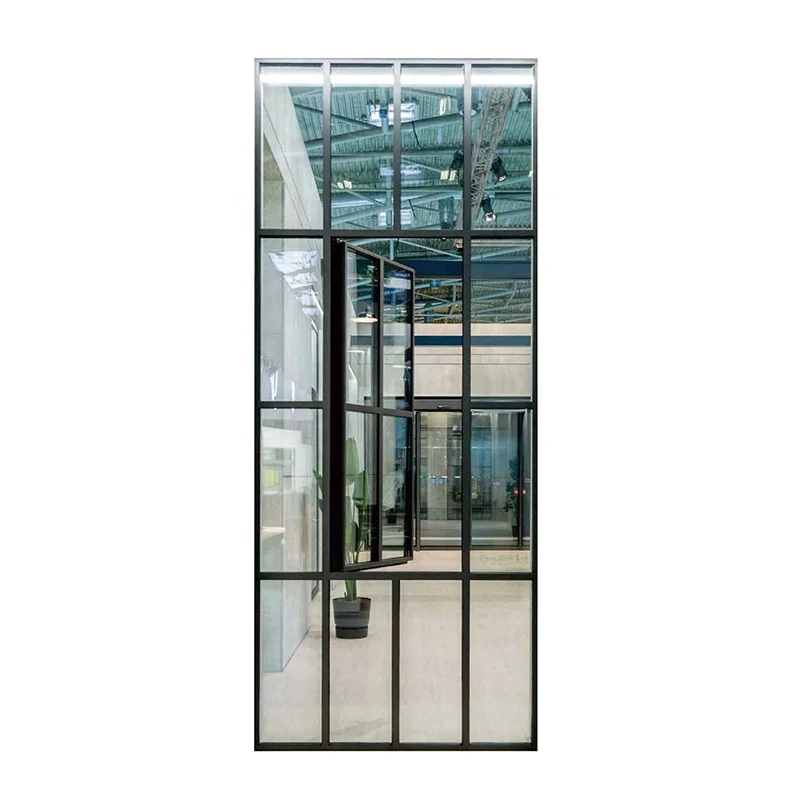 Hot Dipped Galvanized Carbon Steel Window With Large Angle Awning Glass Window And Finished Surface And Copper Handle Hardware