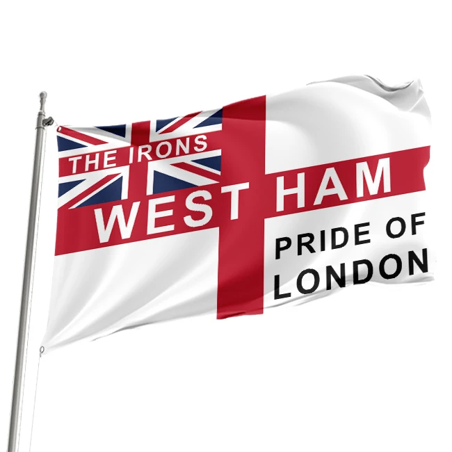 Индивидуальный двухсторонний Футбольный флаг West Ham United 3*5 футов или индивидуальный Размер