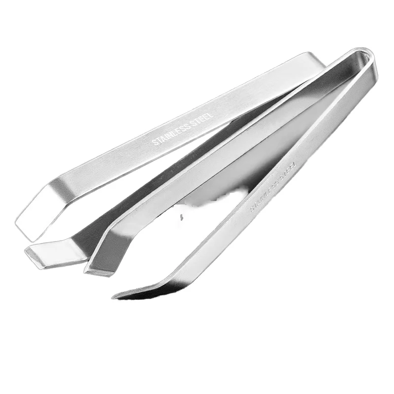 HYSTIC Premium Plucker Stainless Steel Tweezers 2 Set Includes Thickened Flat Tweezers and Diagonal Tweezers