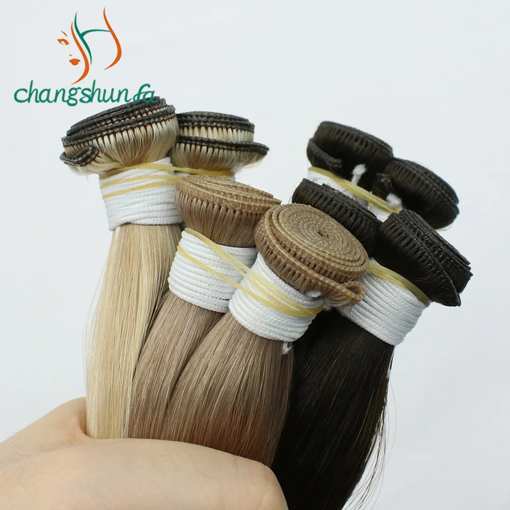 Wholesale Russian Virgin Double Drawn Hair Thin Blonde Hair Extensions Invisible Genius Weft Hair
