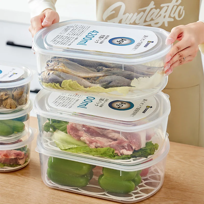 Food Grade Plastic Storage Box Quick Freezing Compartments Refrigerator Storage and Freezer Box