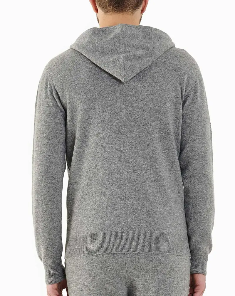 Custom men 100% cashmere hoodie knit sweater zipper coat mens zip up cardigan cashmere sweater winter clothes for men