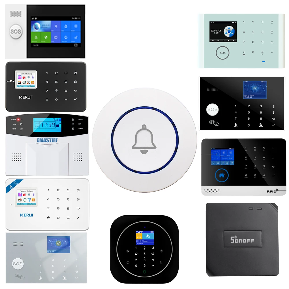 SMG-251 Bell Logo Round Wall Switcher Doorbell Remote Control 433Mhz Paste EV1527 Learning Code Works with Smart Module