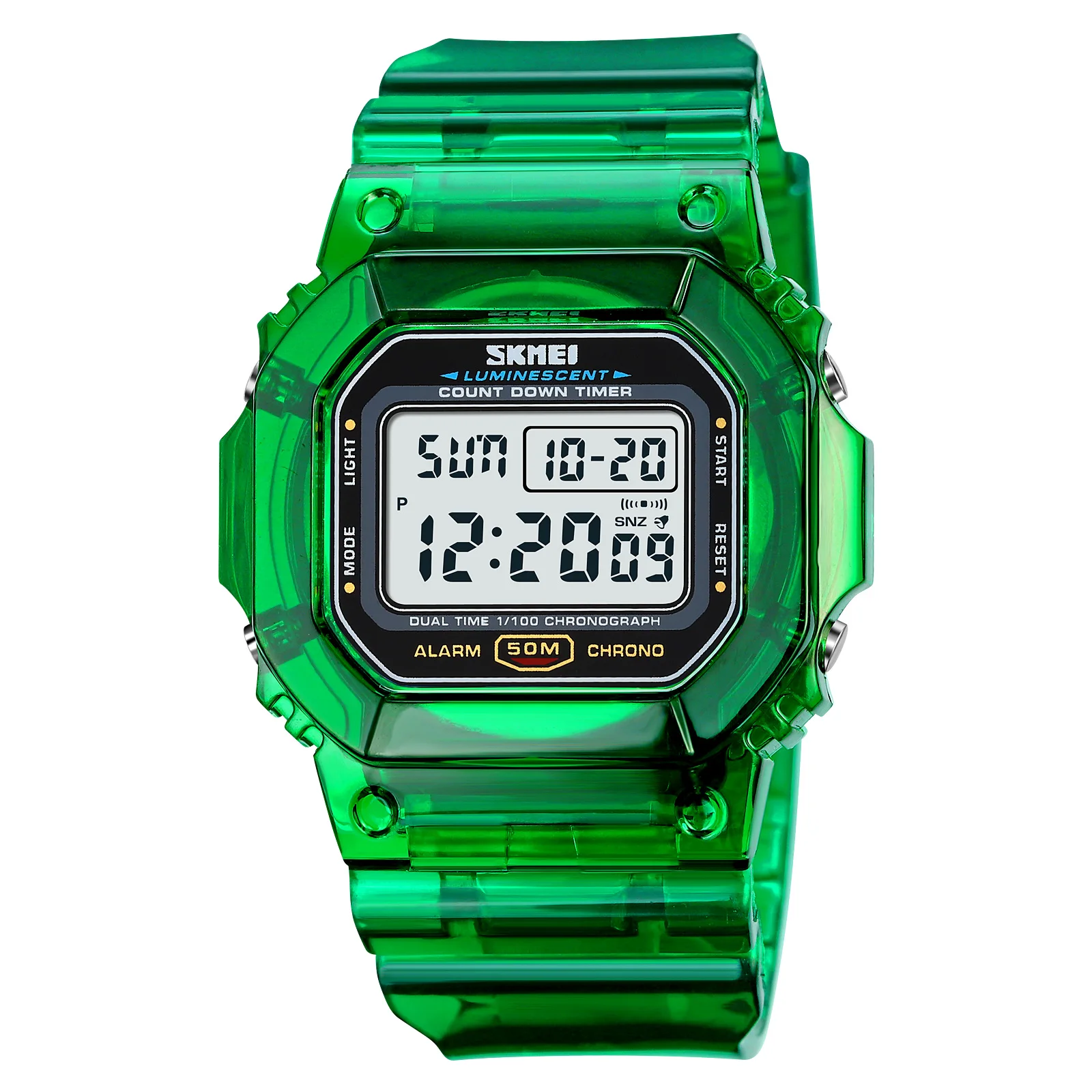 Skmei 1999 reloj LE легкие часы 50 м водонепроницаемые Прозрачные мобильные СВЕТОДИОДНЫЕ дисплей цифровые спортивные наручные для мужчин и женщин
