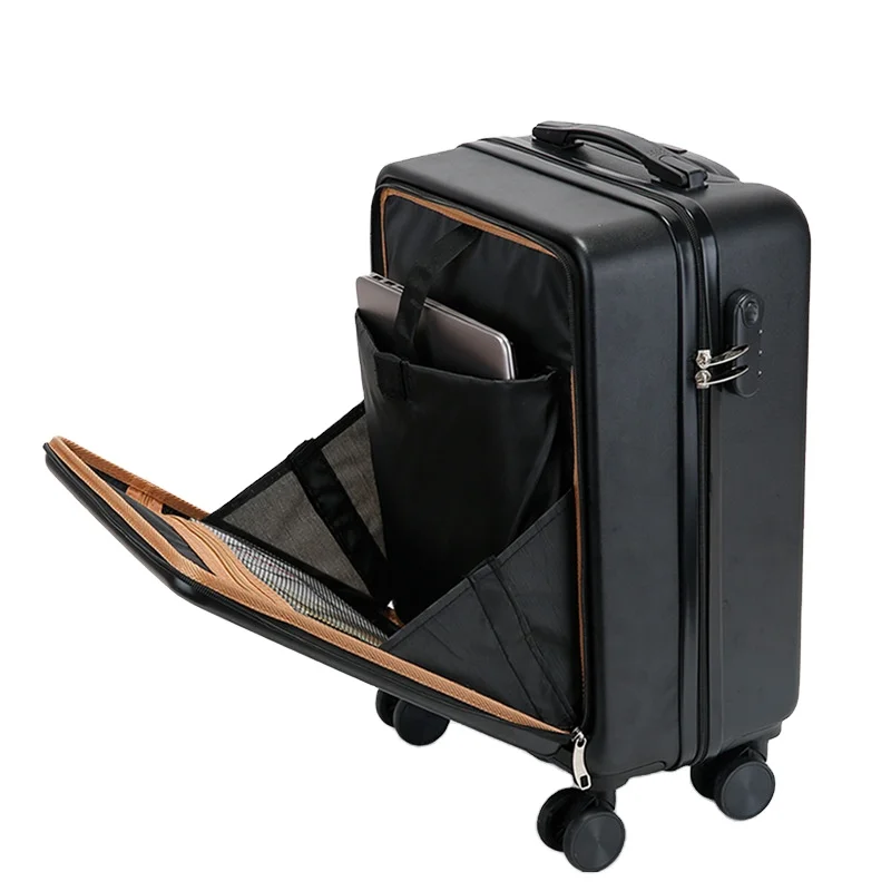 Manufacturers wholesale 20 inch carry-on ABS computer front pocket laptop travel luggage