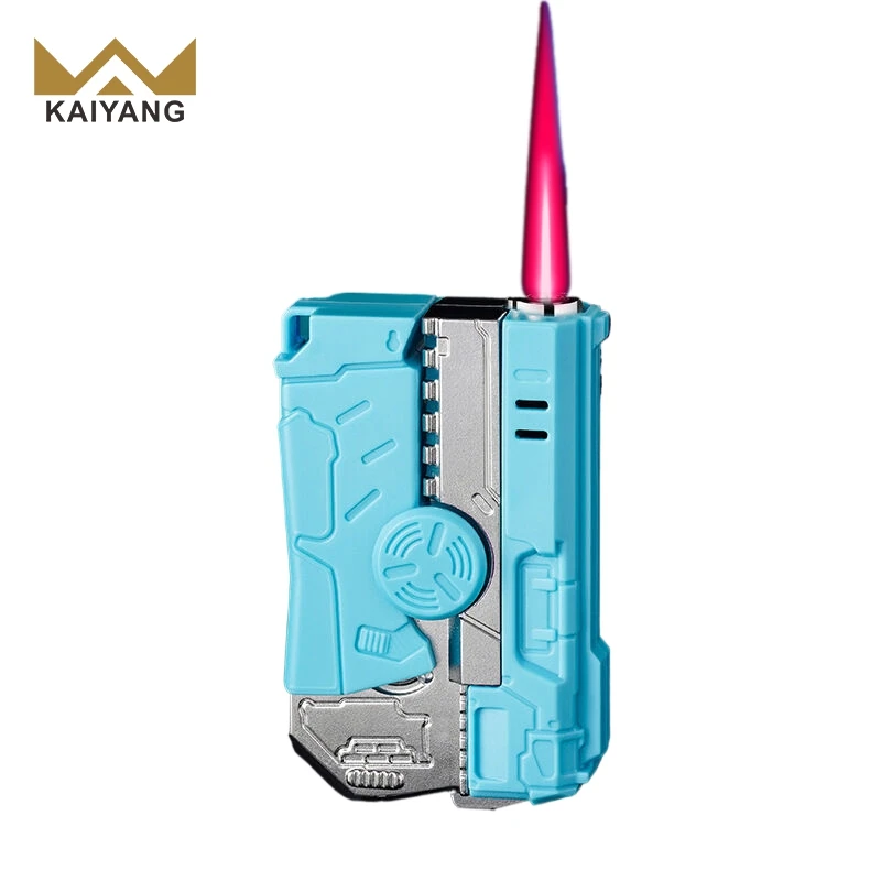 Mecha Gyro Windproof Butane Lighter Red Flame Refillable Gas Lighter for Cigarettes Wholesale Deals