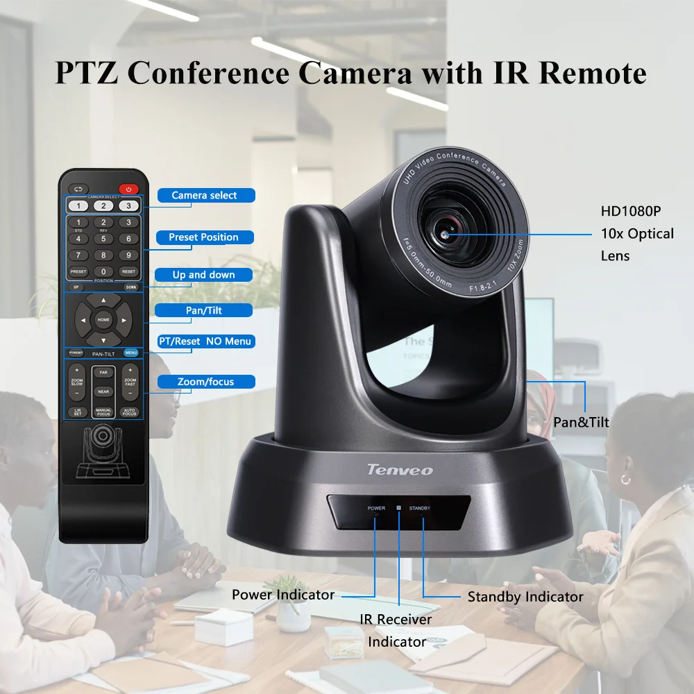 Tenveo NV10A 10x Optical Zoom NDI Camera conference video camera PTZ Conference Camera