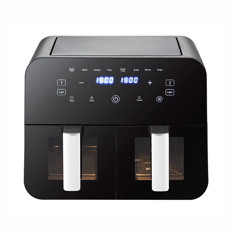 hot selling  2500w large caacity 9 L Smart Air Fryer Oven 2-Basket Air Fryer with 2 Independent Frying Baskets